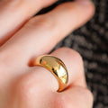 Gold-Tone Ribbed Dome Ring