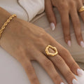 Gold-Tone Irregular Circle Ring