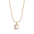 White Shell Square Necklace