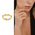 Gold-Tone Crown Wave Ring