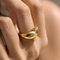 Triple Crystal Dome Ring