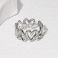 Silver-Tone Heart Band Ring