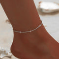 Silver-Tone Sparkle Chain Anklet