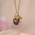 Purple Crown Heart Necklace