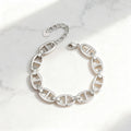 Silver-Tone Oval Link Bracelet