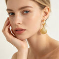 Gold-Tone Fan Shell Earring