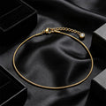 Gold-Tone Herringbone Anklet