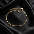 Gold-Tone Heart Chain Anklet