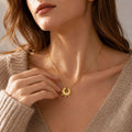 Gold-Tone Sun Pendant Necklace