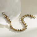 Two-Tone Bead Link Bracelet