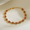 Ruby Tone Bezel Bracelet