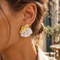 Two Tone Shell Stud Earring