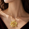 Gold-Tone Statement Flower Necklace