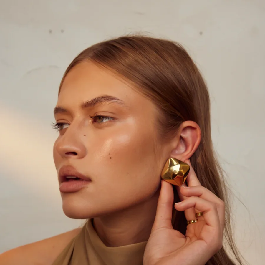 Gold Triangle Earrings product image