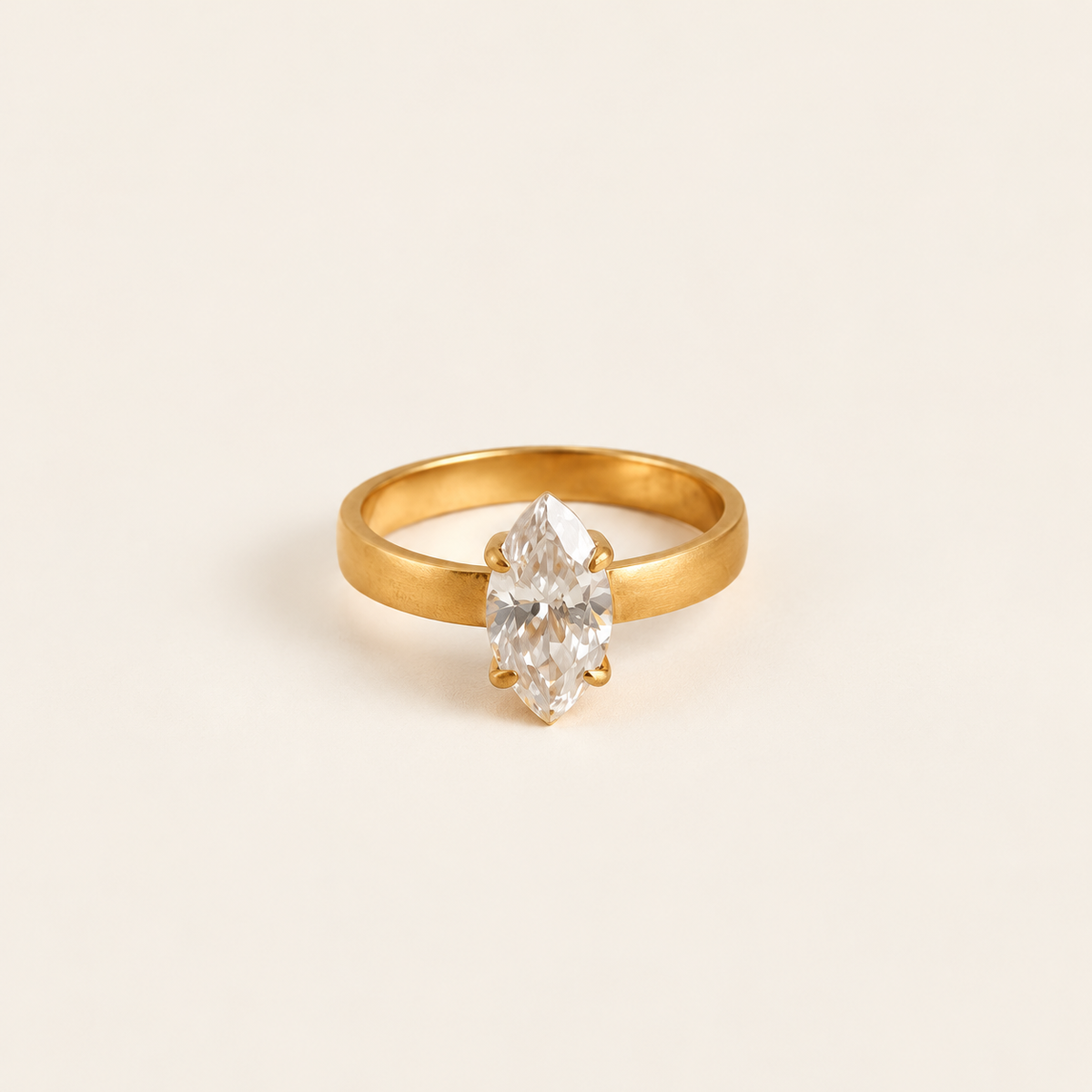 Marquise Crystal Ring — warm ivory background