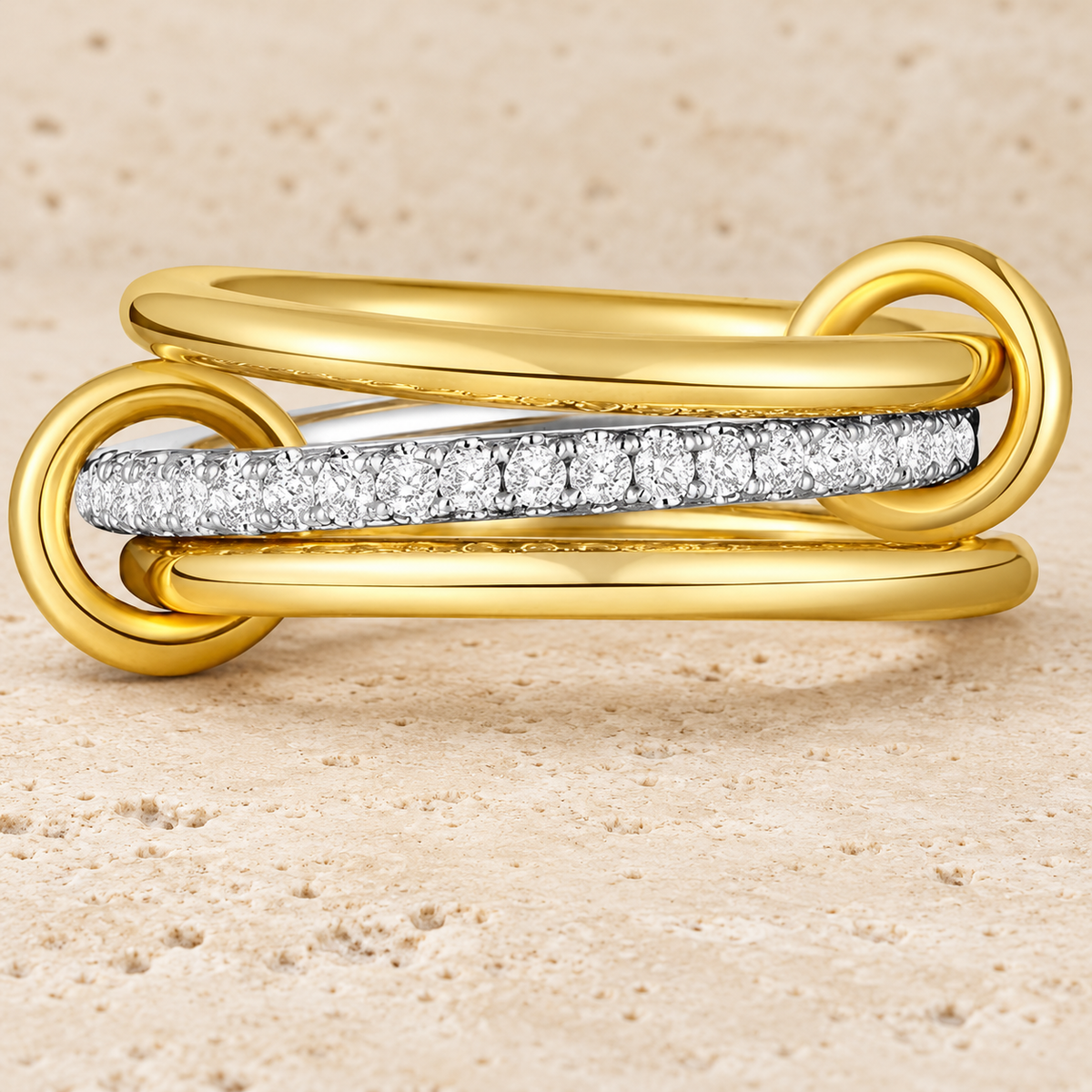 Crystal Loop Ring — pale beige natural stone background