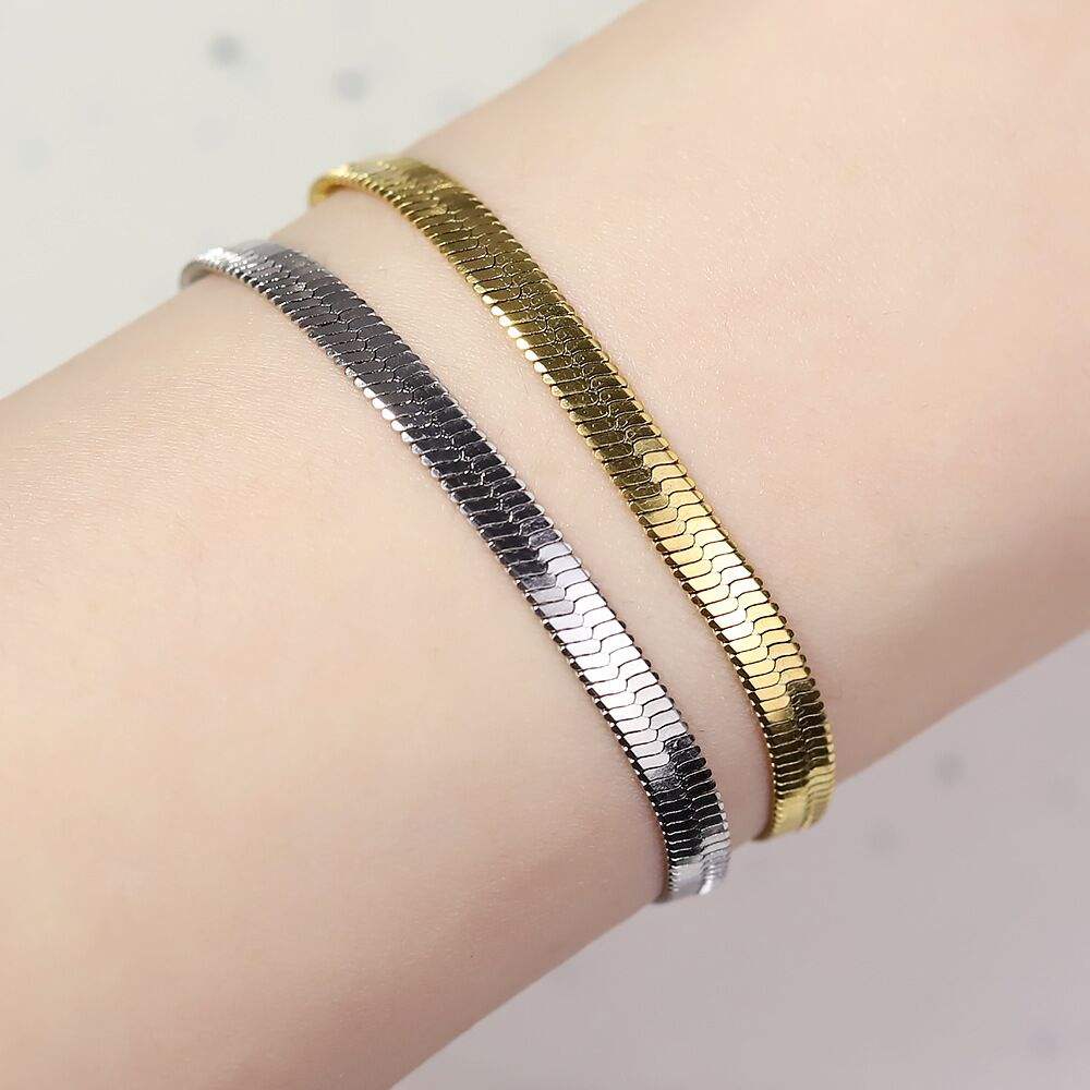 Gold Herringbone Bracelet product image