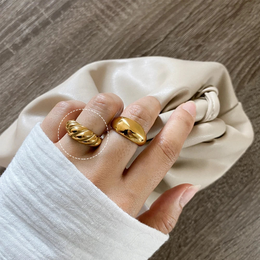 Gold Croissant Dome Ring product image