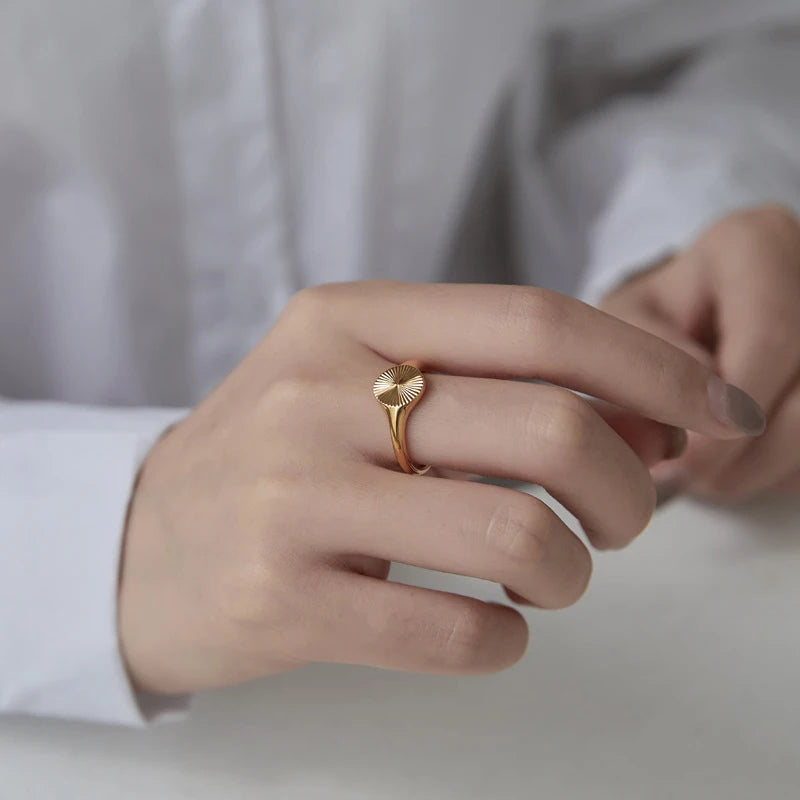 Gold Sculpted Dome Ring product image