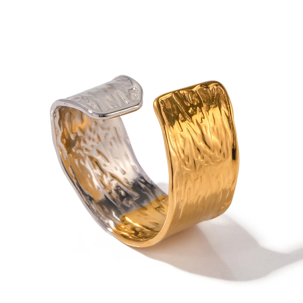 Gold Textured Wide Ring product image