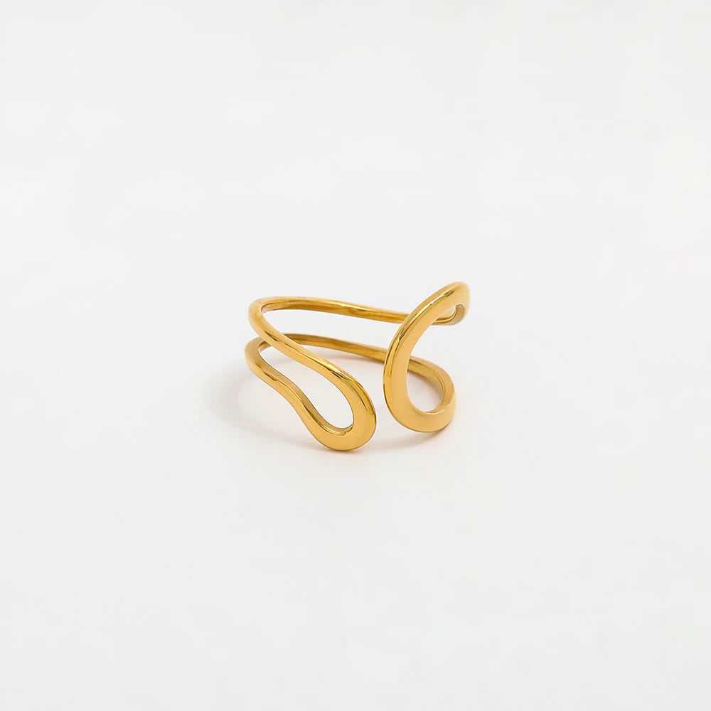Gold-Tone Open Curve Ring