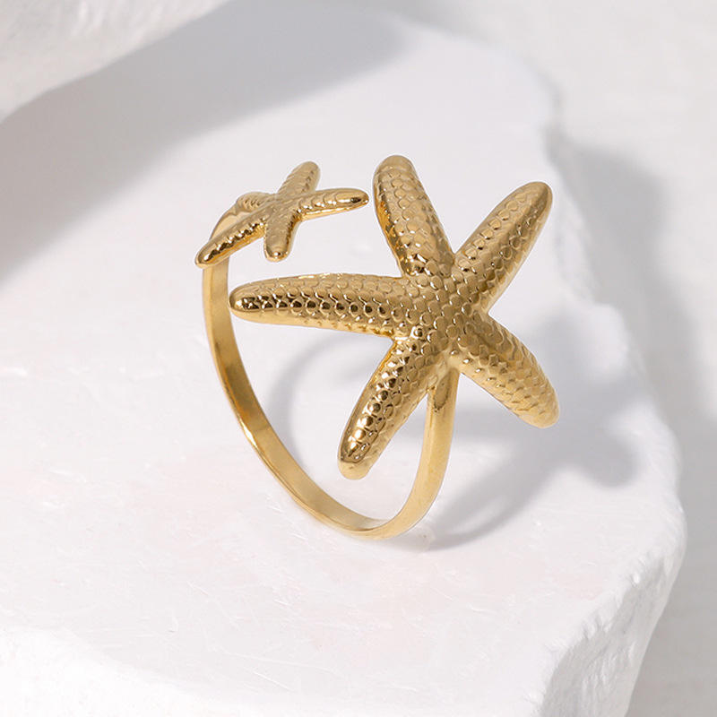 Gold Starfish Open Ring product image