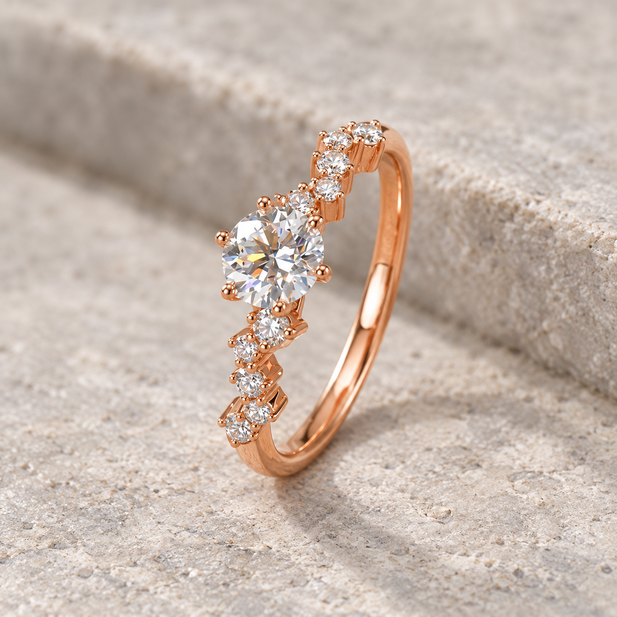 Crystal Flower Ring — detail vanuit een andere hoek
