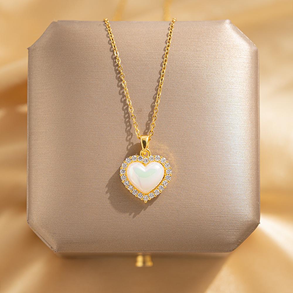 Pearlescent Heart Necklace