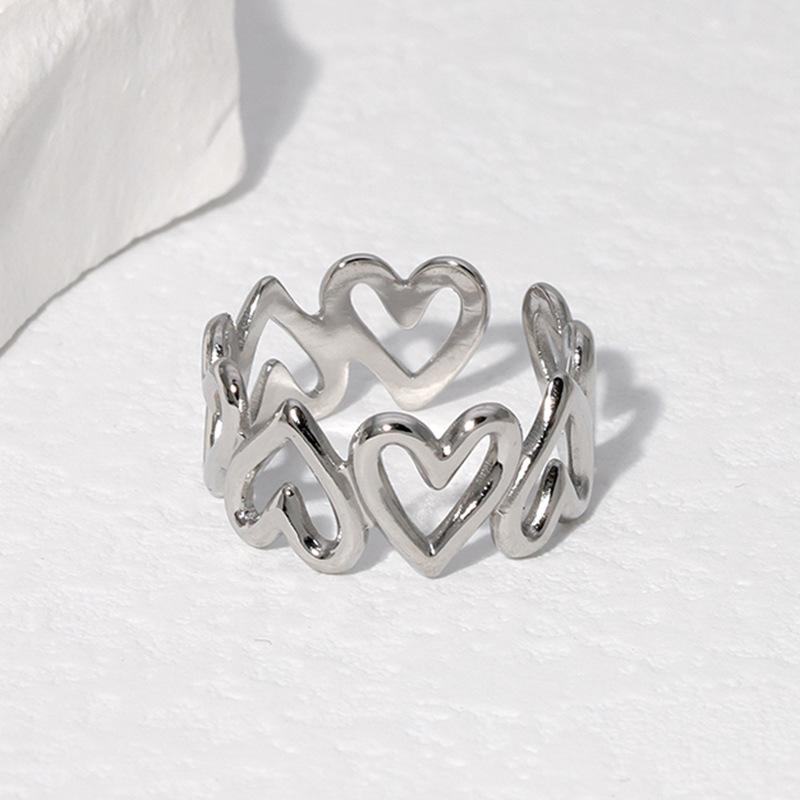 Silver Heart Band Ring