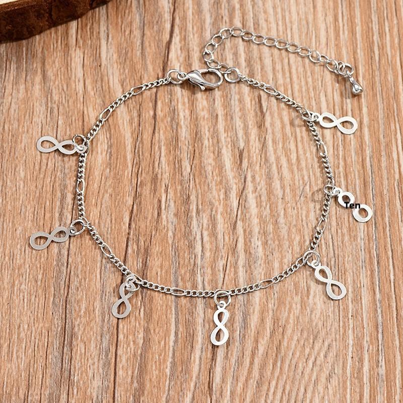 Silver Infinity Charm Anklet