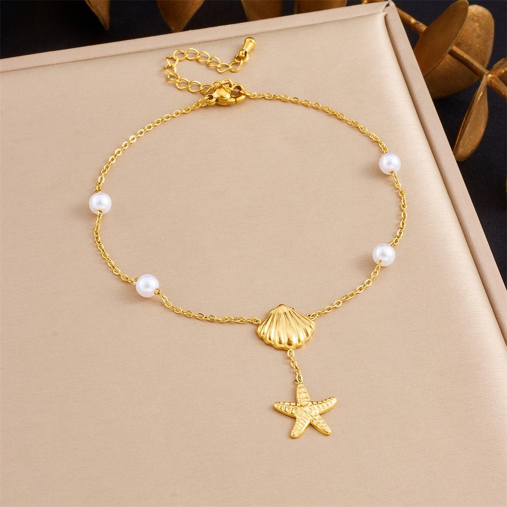 Shell Starfish Pearl Anklet