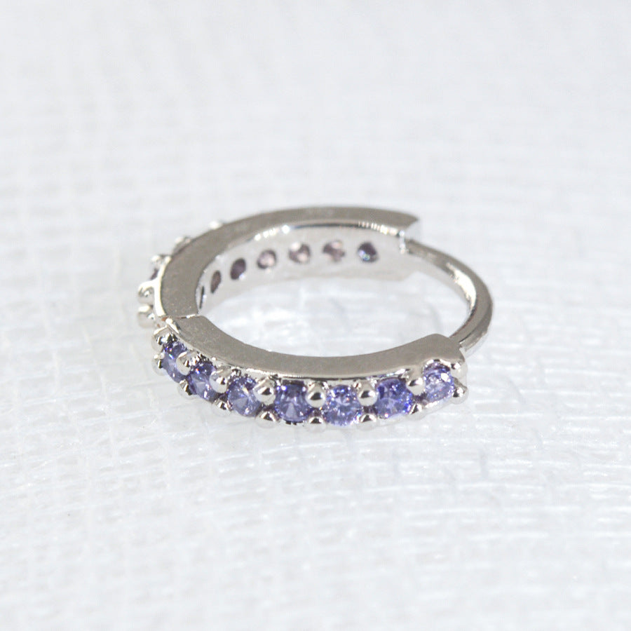 Purple Crystal Ear Cuff