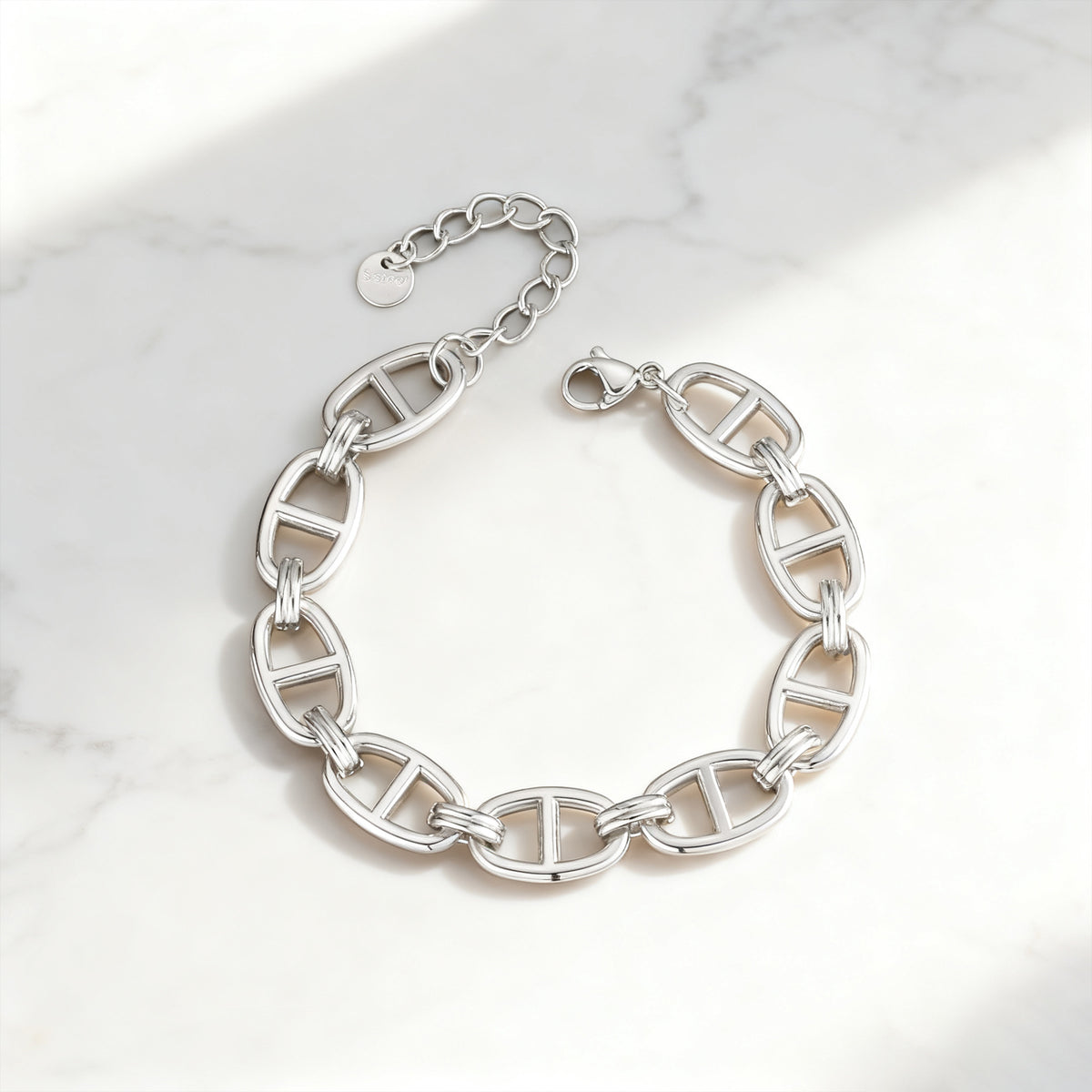 Silver Oval Link Bracelet