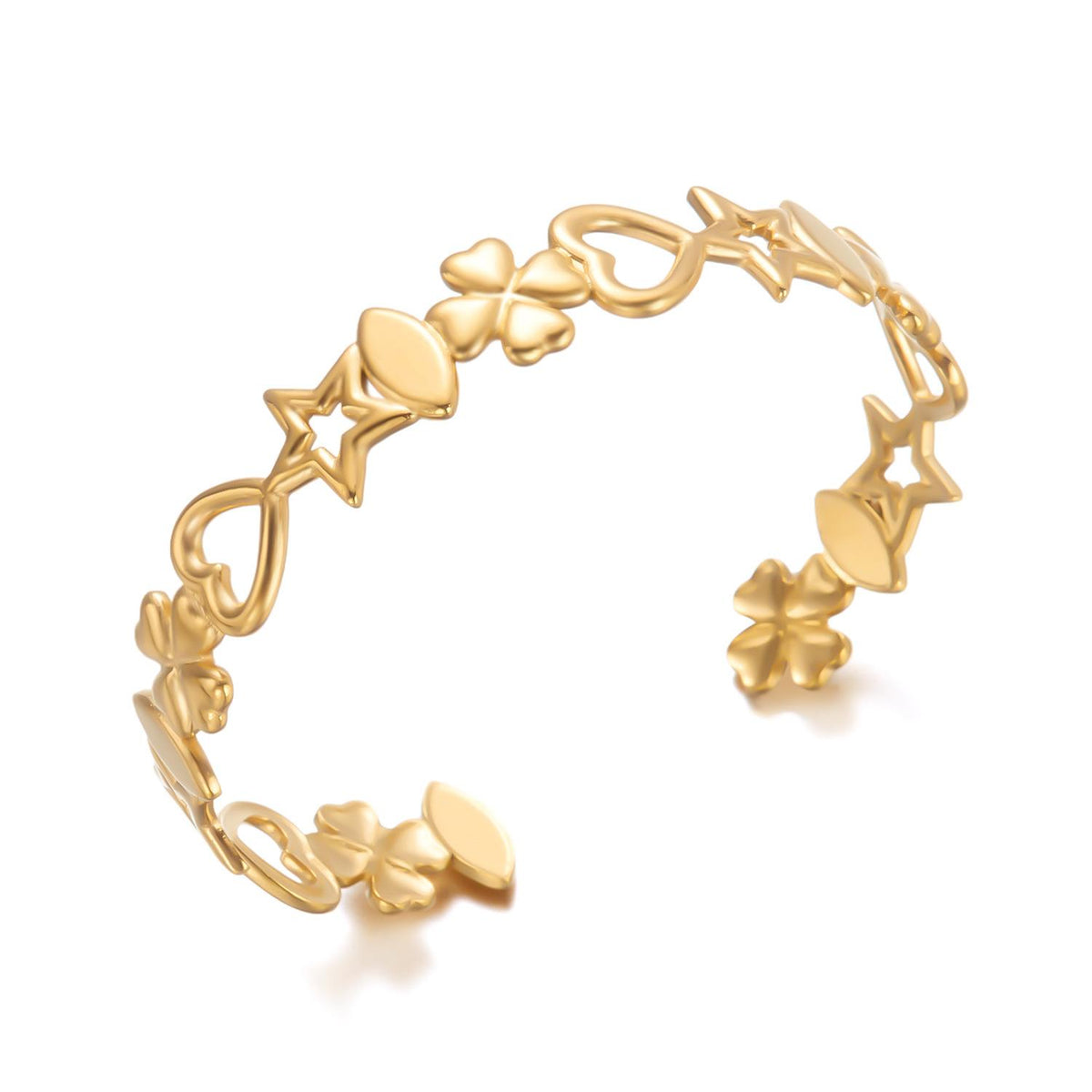 Star Heart Flower Cuff