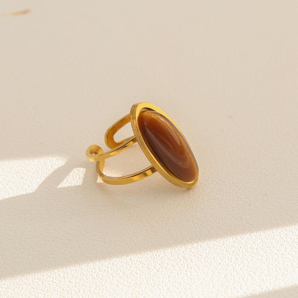 Oval Amber Ring