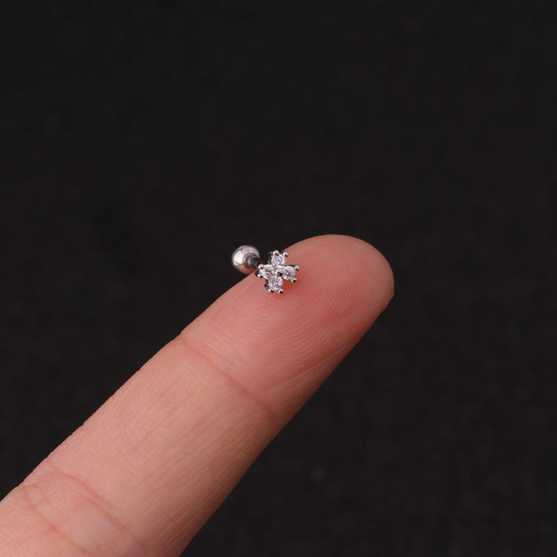 Silver Flower Cartilage Stud
