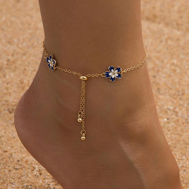 Blue Flower Anklet