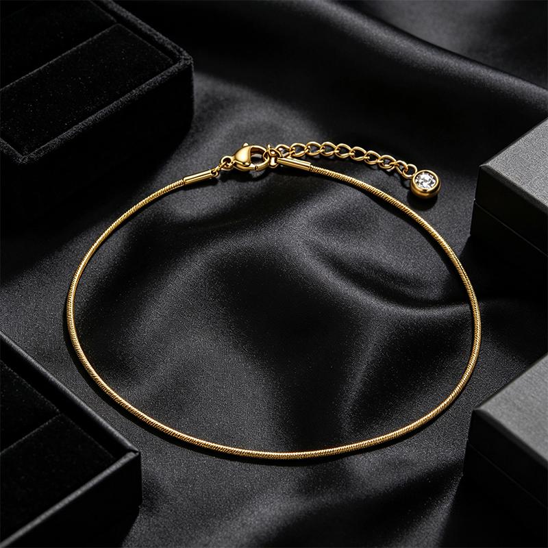 Gold Herringbone Anklet