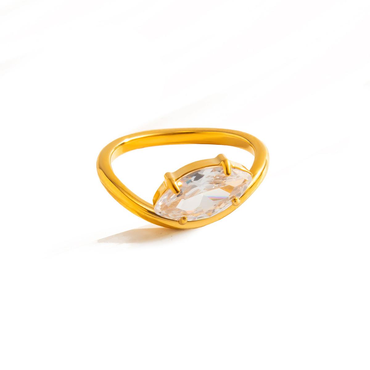 Oval Crystal Ring