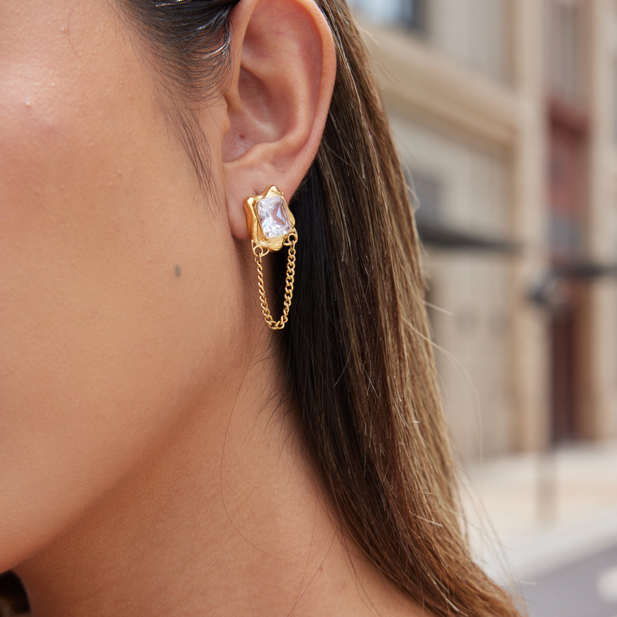 Crystal Chain Drop Earring