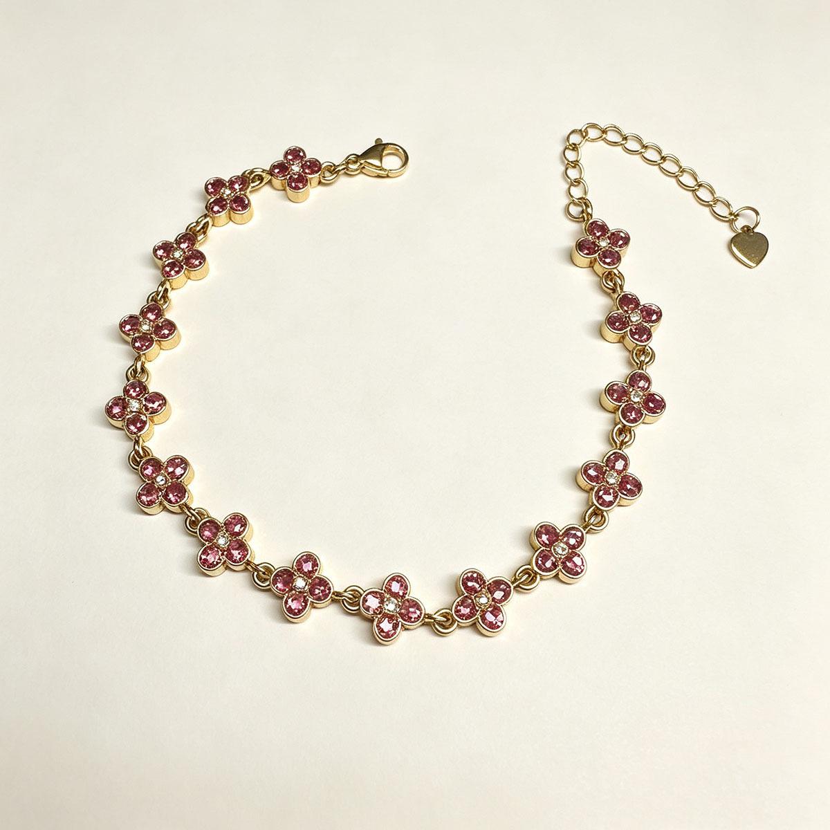 Red Crystal Flower Bracelet