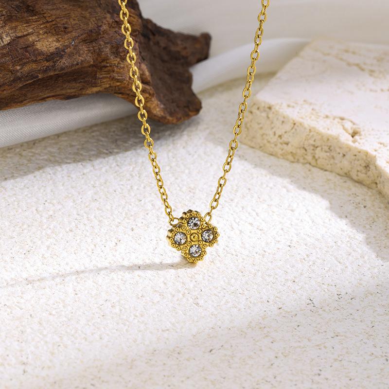 Crystal Flower Pendant Necklace