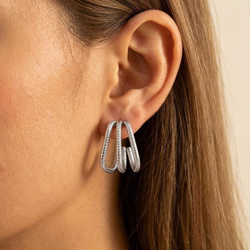 Silver Sculptural Loop Earring