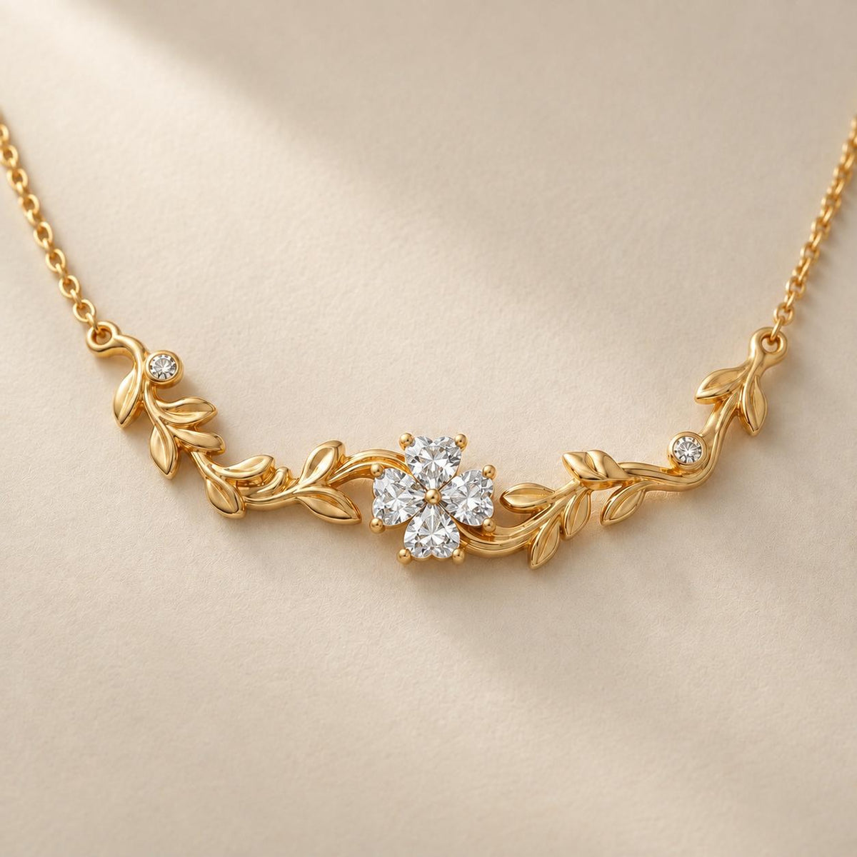 Crystal Leaf Necklace