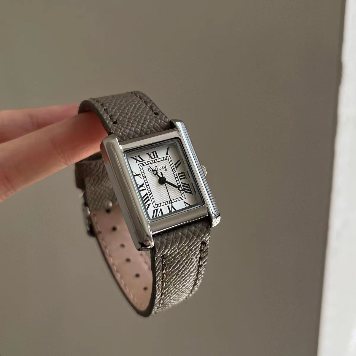 Dove Square Strap Watch — Gray / Silver-tone