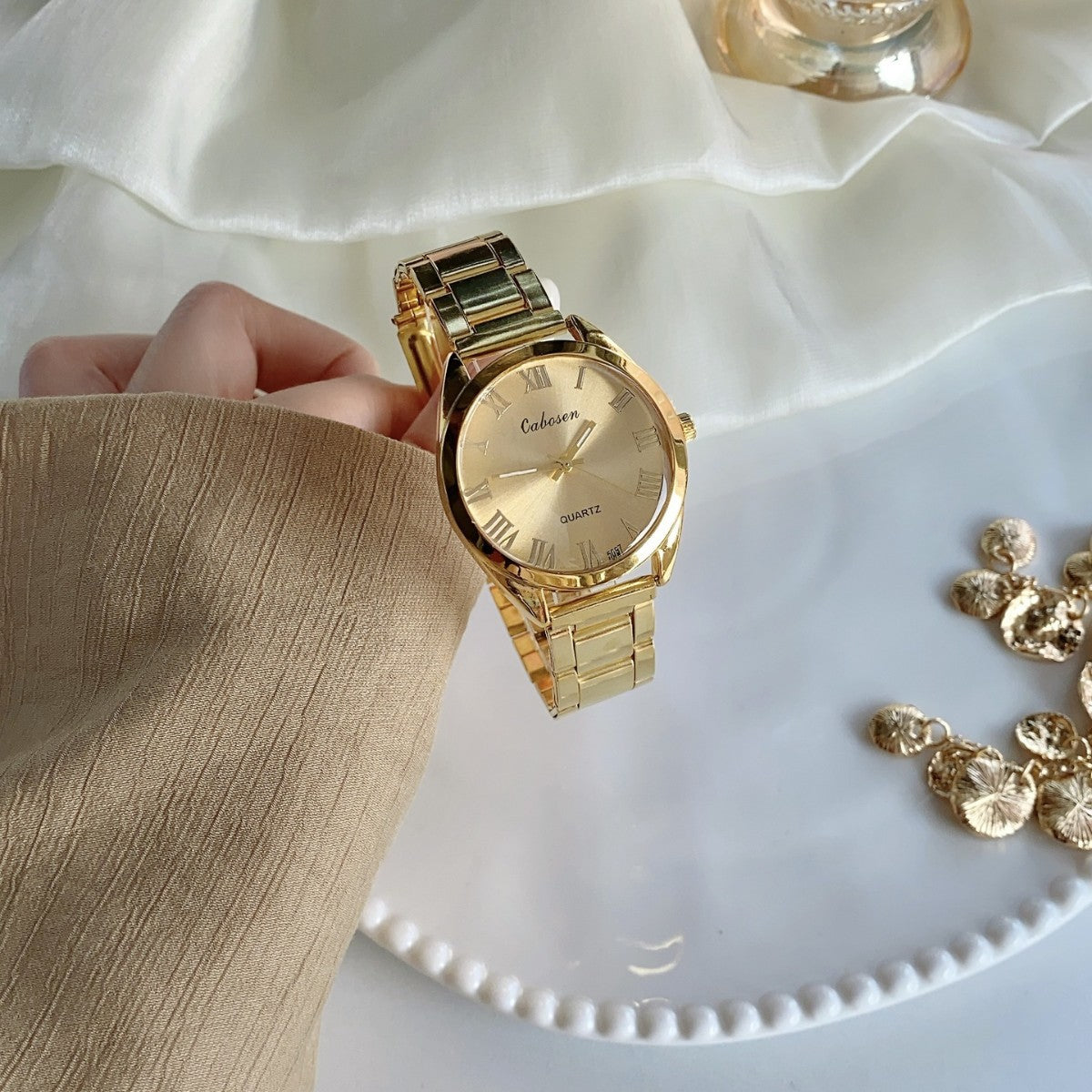 Solstice Round Bracelet Watch — Gold-tone